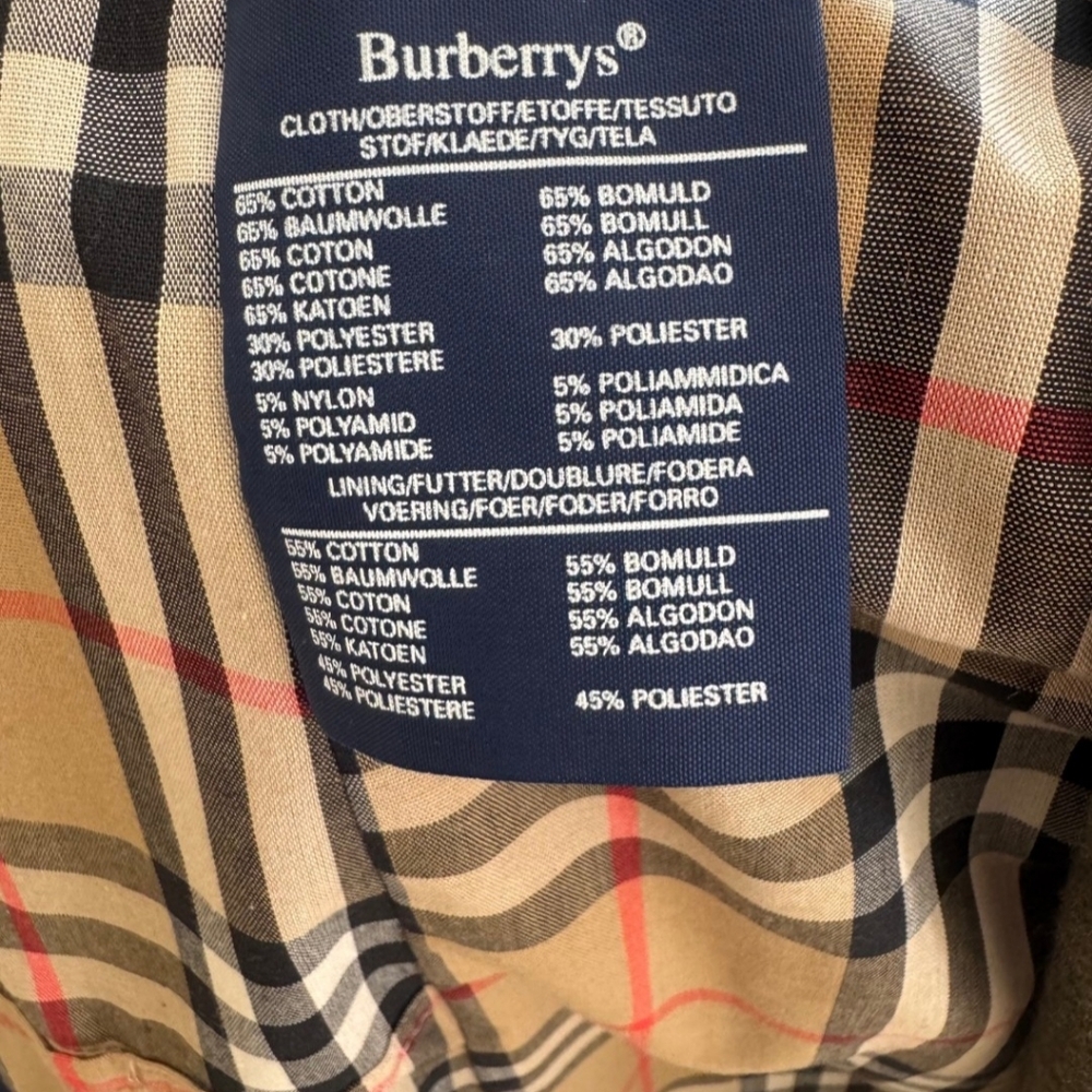 Men's Burberry Olive Trench W Zip Out Wool Lining - Picture 6 of 7